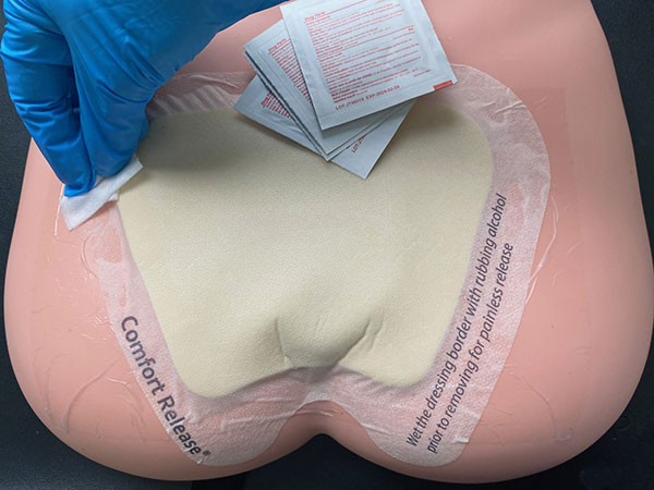 GB116 Sacral Foam Dressing on Mannequin
