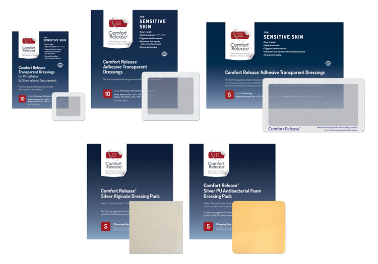 Comfort Release® products - these breathable, transparent dressings and antimicrobial absorbent dressing pads help to prevent erythema, erosion, and infection of the periwound skin.
